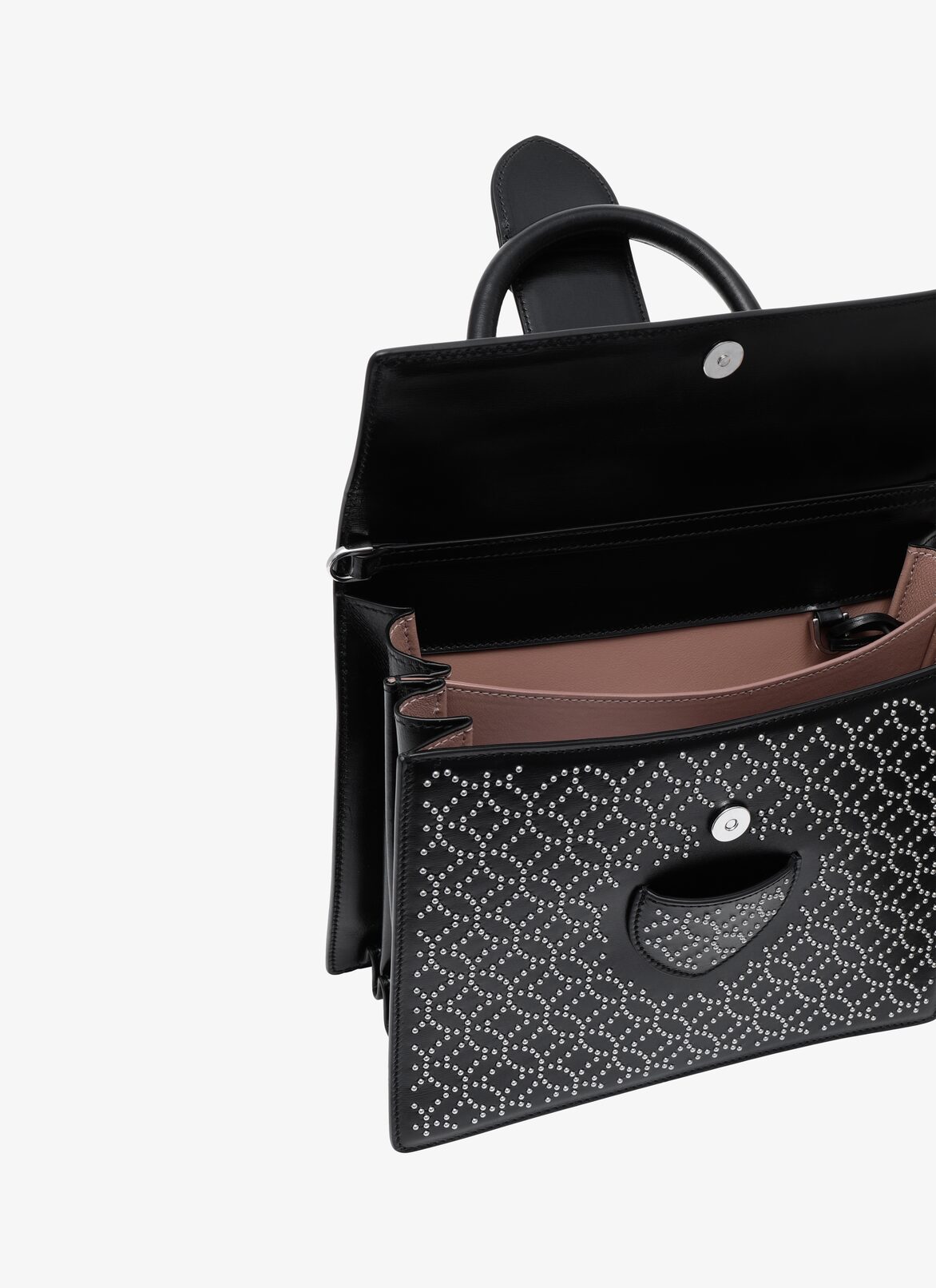 CLOSED BAG PM CUIR LUX CLOU ARABESQUE BLACK ALAÏA BLACK  CLOSED BAG PM CUIR LUX CLOU ARABESQUE BLACK